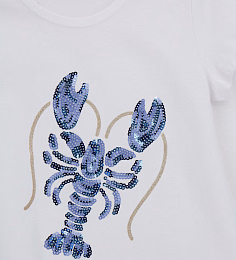 Футболка с пайетками Рак от бренда Original Marines Белый