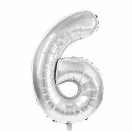 Воздушный шар Цифра 6 Silver 36 см от бренда Tim & Puce Factory