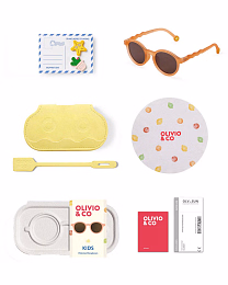 Очки KIDS Oval Sunglasses-Citrus Garden-Grapefruit Pink от бренда Olivio and Co