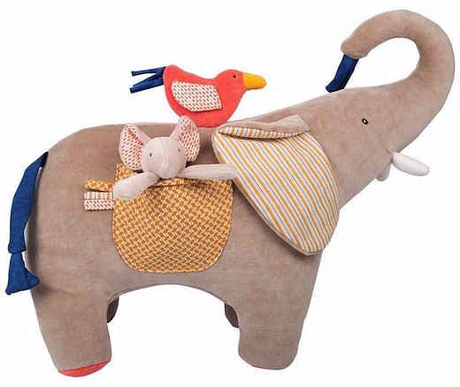 Многофункциональная мягкая игрушка Слоник от бренда Moulin Roty