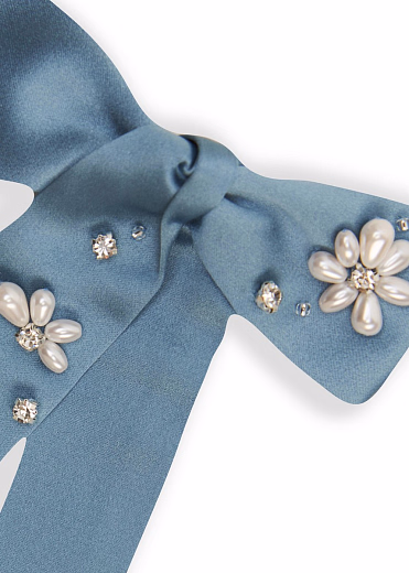 Бант из сатина «Воспоминание» голубой от бренда Kosa do Poyasa