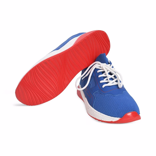 Кроссовки синие с бело-красной подошвой от бренда Stella McCartney kids