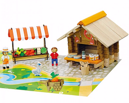 Конструктор из дерева Рынок от бренда Jeujura