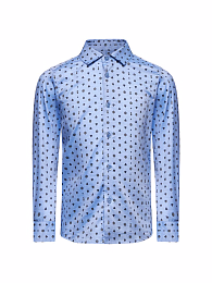 Рубашка голубая с принтом от бренда Trussardi