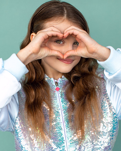 Бомбер в пайетках Blue от бренда Billieblush