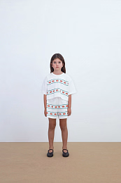 Футболка-кроп Roses от бренда Tinycottons Белый