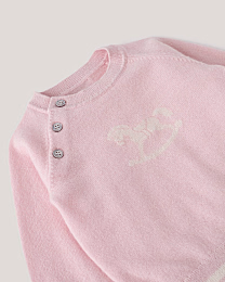 Джемпер и джоггеры розового цвета с принтом лошадки от бренда Anna Leon