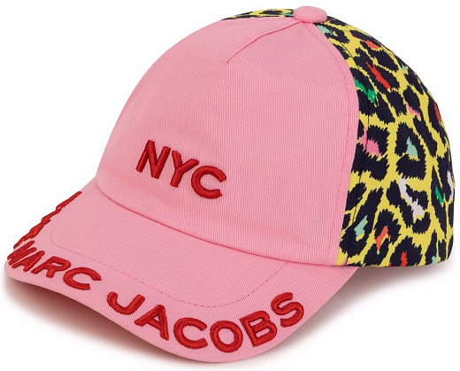 Бейсболка с леопардовым принтом от бренда LITTLE MARC JACOBS