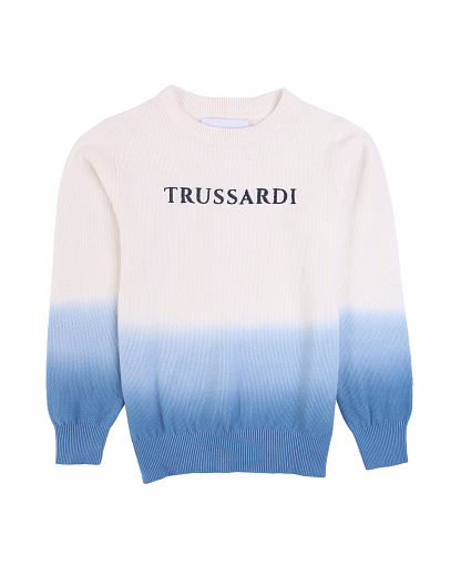 Джемпер бело-голубой от бренда Trussardi