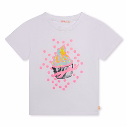 Футболка с капкейком и браслетом от бренда Billieblush Белый