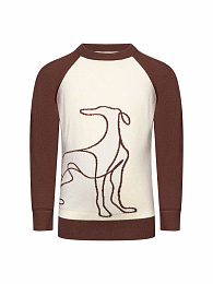 Джемпер с изображением грейхаунда от бренда Trussardi