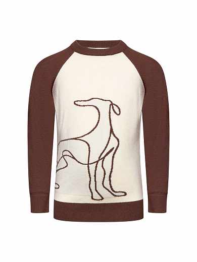Джемпер с изображением грейхаунда от бренда Trussardi