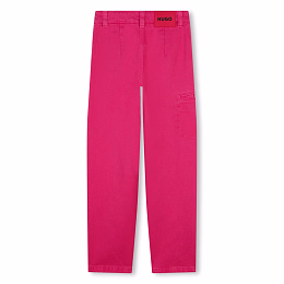 Брюки цвета фуксия Logo от бренда HUGO