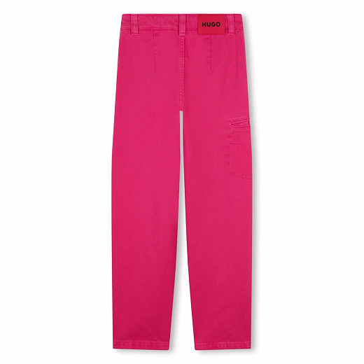Брюки цвета фуксия Logo от бренда HUGO