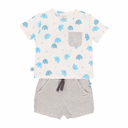 Футболка и шорты в полоску Elephant от бренда Boboli