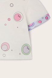 Футболка молочная с розовым принтом от бренда Emilio Pucci Молочный