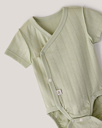 Набор боди кимоно из фактурной ткани в зеленом и розовом цвете от бренда Anna Leon