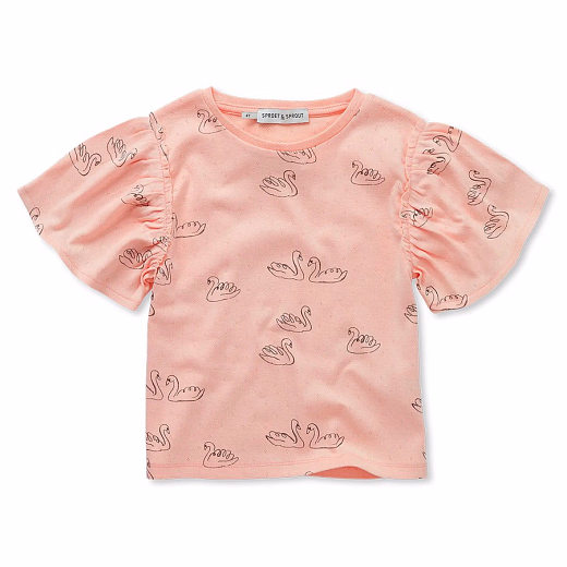 Футболка swan print от бренда Sproet & Sprout Розовый