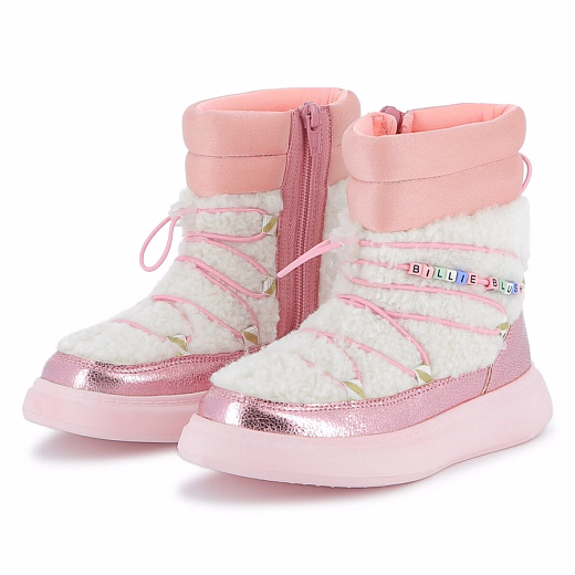 Сапоги с мехом и шнурками от бренда Billieblush