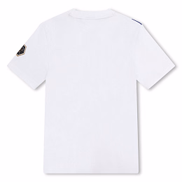 Футболка белая с принтом синего цвета от бренда BOSS Белый