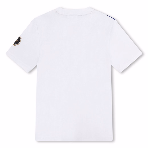 Футболка белая с принтом синего цвета от бренда BOSS Белый