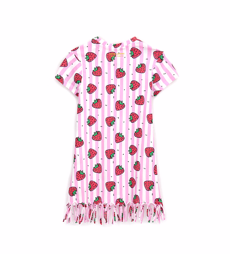 Платье в полоску с принтом клубники от бренда Original Marines