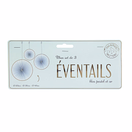 Декоративные круги Синяя пастель и золото 3 шт от бренда Tim & Puce Factory