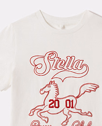 Футболка Horse Outline от бренда Stella McCartney kids Молочный