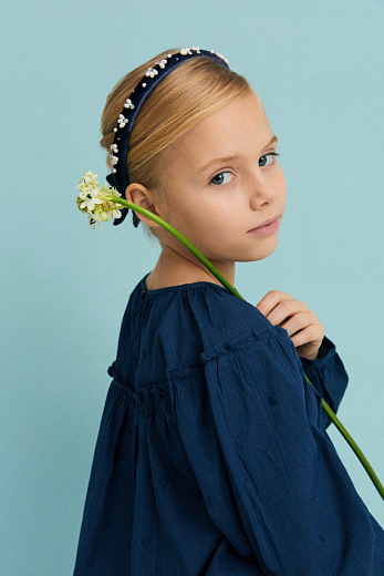 Ободок «Воспоминание 2.0» тёмно-синий от бренда Kosa do Poyasa