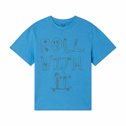 Футболка roll with it от бренда Stella McCartney kids Голубой