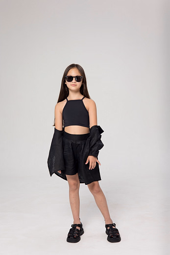 Рубашка LEN GIRL черного цвета от бренда Liqlo