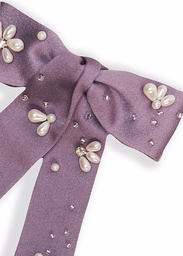 Бант из сатина «Воспоминание» фиолетовый от бренда Kosa do Poyasa