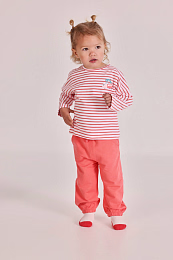 Джоггеры на кулиске кораллового цвета от бренда Boboli