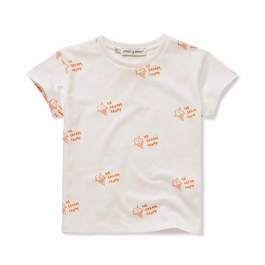 Футболка Ice cream print от бренда Sproet & Sprout Молочный