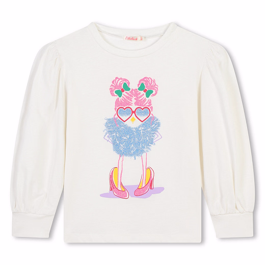 Лонгслив молочный с девочкой от бренда Billieblush