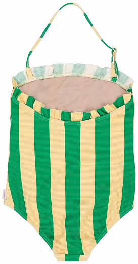 Купальник в желто-зеленую полоску от бренда Tinycottons