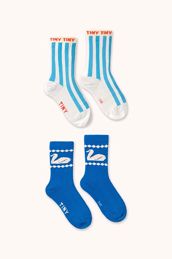 Носки 2 пары Swans and stripes от бренда Tinycottons