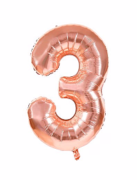 Воздушный шар Цифра 3 Rose Gold от бренда Tim & Puce Factory