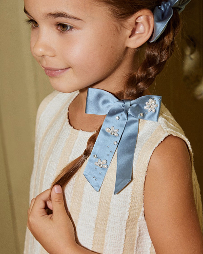 Бант из сатина «Воспоминание» голубой от бренда Kosa do Poyasa