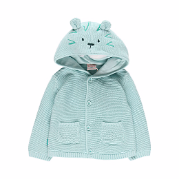 Кардиган с капюшоном бирюзового цвета от бренда Boboli