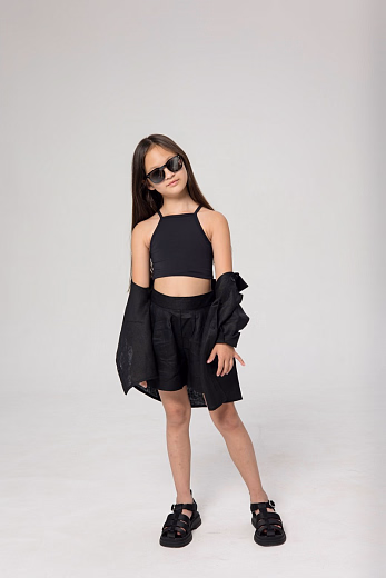 Рубашка LEN GIRL черного цвета от бренда Liqlo