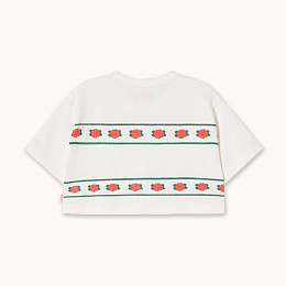 Футболка-кроп Roses от бренда Tinycottons Белый