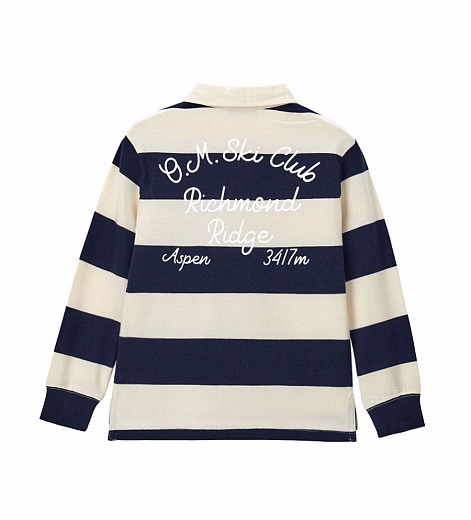 Поло молочного цвета в полоску от бренда Original Marines