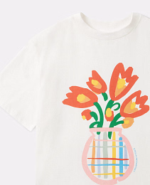 Футболка Floral Graphic от бренда Stella McCartney kids Молочный