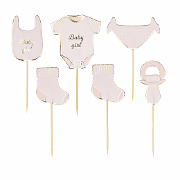 Декор для торта Baby Girl 6 шт от бренда Tim & Puce Factory