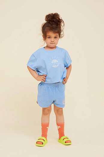 Футболка-кроп Boxy Sunseeker от бренда Sproet & Sprout Голубой