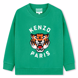 Свитшот "Тигриный рык" зеленого цвета от бренда Kenzo