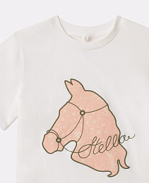 Футболка Horse Graphic от бренда Stella McCartney kids Молочный