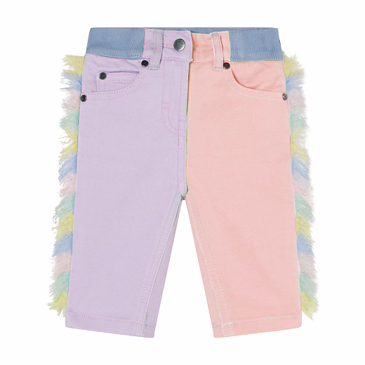 Джинсы разноцветные с оборками от бренда Stella McCartney kids