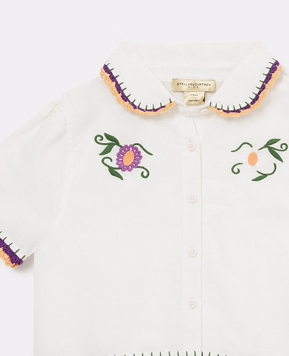 Блузка c вышитыми цветами от бренда Stella McCartney kids
